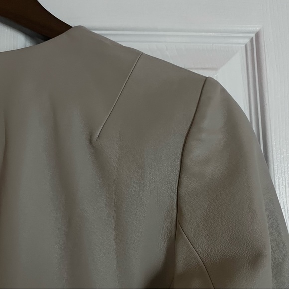 Vince Cross Front Dove Gray Washed-Leather Jacket - Picture 10 of 11